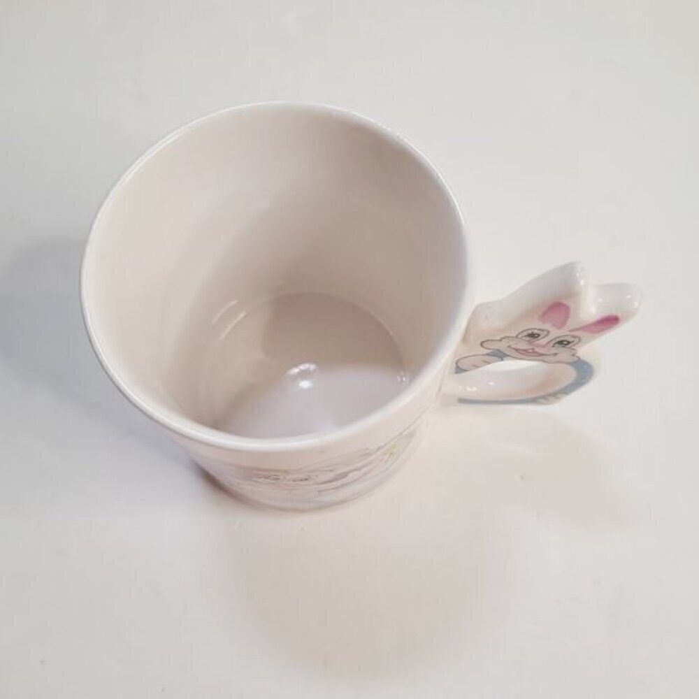 Vintage Kitsch Psychedelic Bunny Rabbit Kawaii Bunny Handle Quirky Coffee Mug - Picture 9 of 15